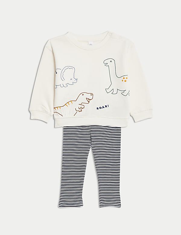 2pc Cotton Rich Dinosaur Outfit (0-3 Yrs) - HR