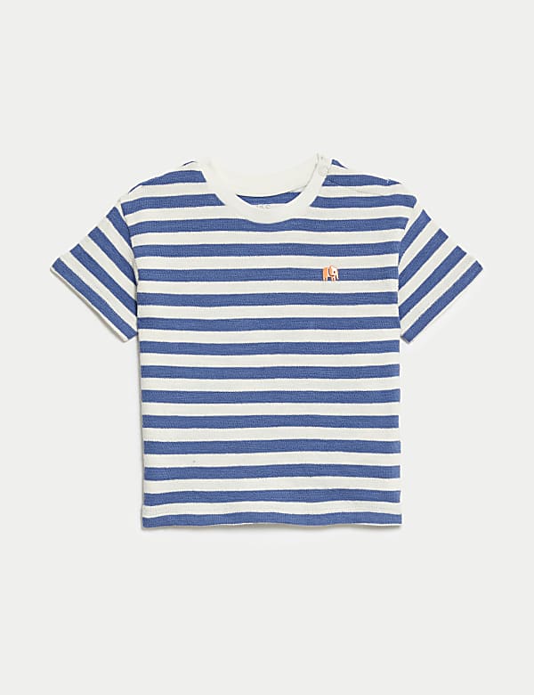 2pc Pure Cotton Striped Shorts Outfit (0-3 Yrs)