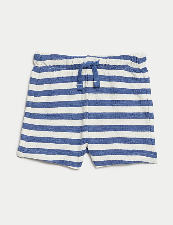 2pc Pure Cotton Striped Shorts Outfit (0-3 Yrs)