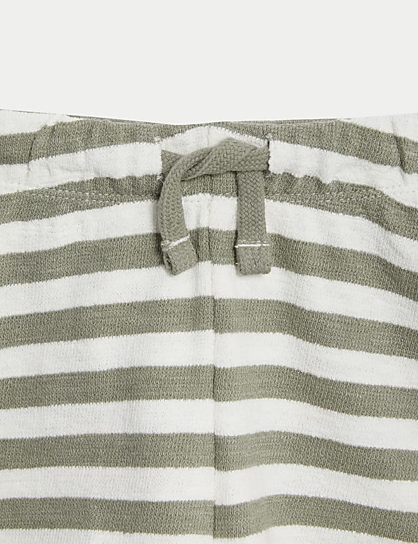 2pc Pure Cotton Striped Shorts Outfit (0-3 Yrs)
