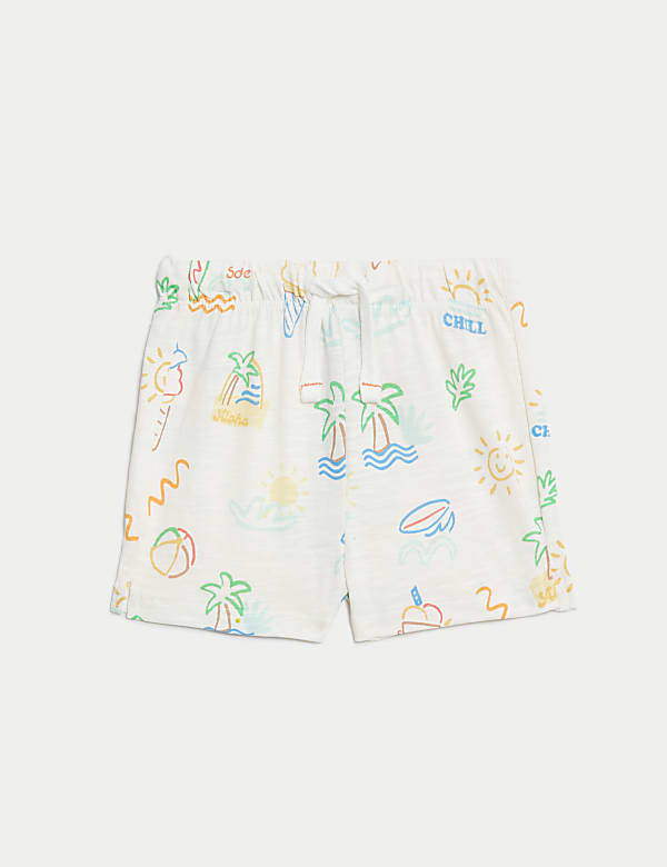3pk Pure Cotton Patterned Shorts (0-3 Yrs)