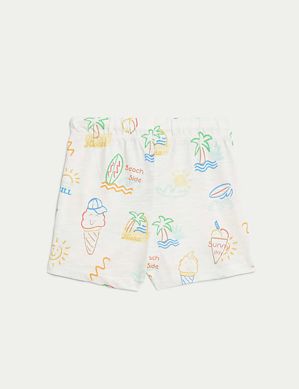 3pk Pure Cotton Patterned Shorts (0-3 Yrs)
