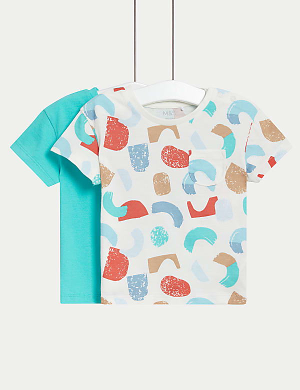 T-shirt από 100% βαμβάκι, σετ των 2 (0-3 ετών) - GR