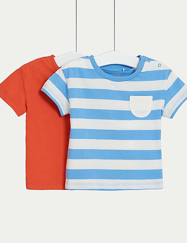2pk Pure Cotton Striped T-Shirts (0-3 Yrs) - VN