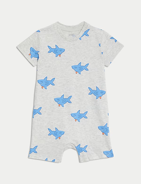 Pure Cotton Shark Romper (0-3 Yrs) - BH