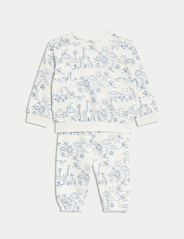 2pc Cotton Rich Safari Print Outfit (0-3 Yrs)