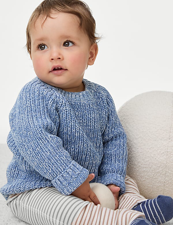 Pure Cotton Knitted Jumper (0-3 Yrs) - IL