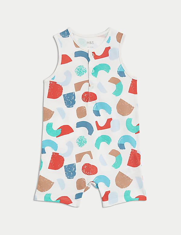 Pure Cotton Abstract Print Romper (0-3 Yrs) - RO