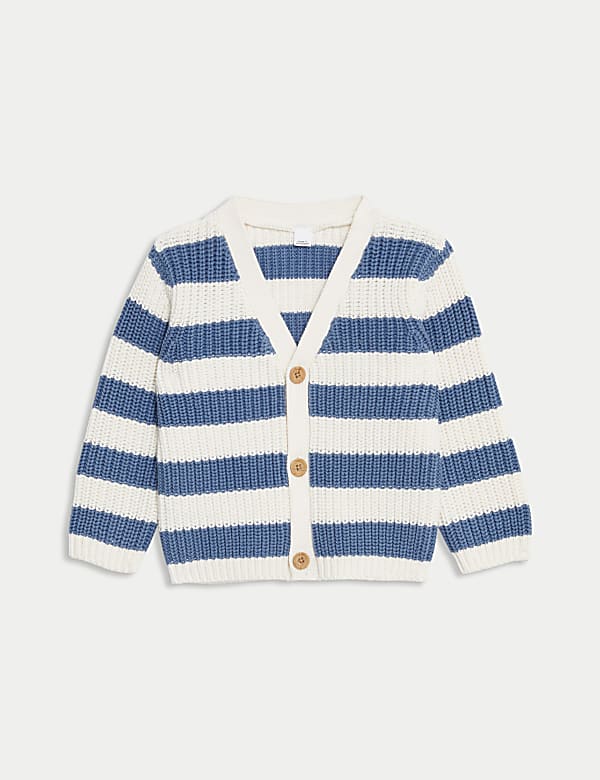 Pure Cotton Striped Cardigan (0-3 Yrs) - AT