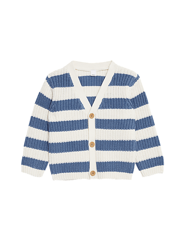 Pure Cotton Striped Cardigan (0-3 Yrs)