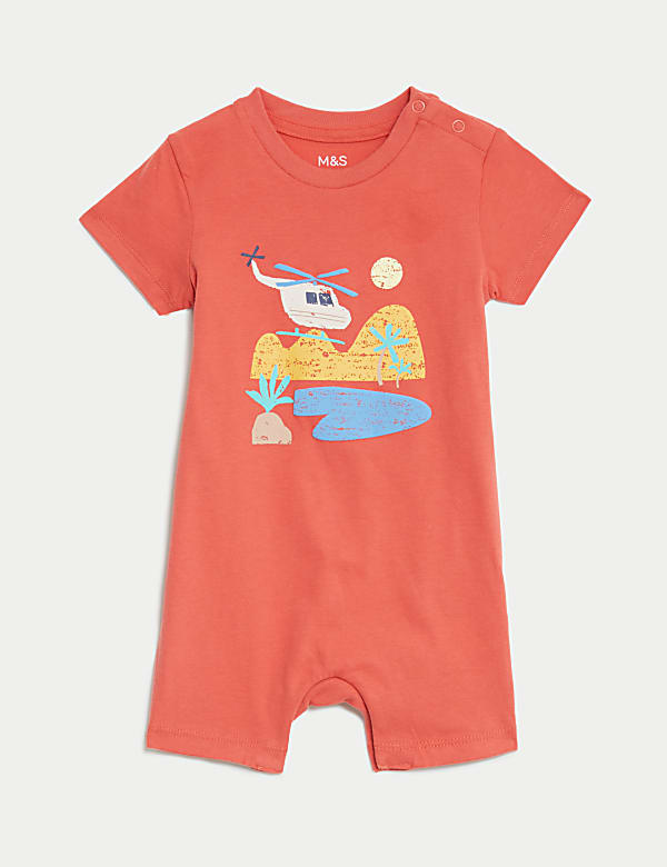 Pure Cotton Printed Romper 0 3 Yrs