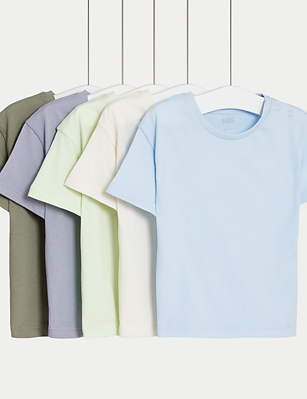 Lot de 5&nbsp;t-shirts unis 100&nbsp;% coton (jusqu’au 3&nbsp;ans) - LU