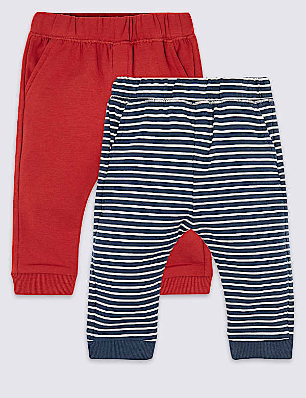 2 Pack Organic Cotton Joggers (0-3 Yrs)
