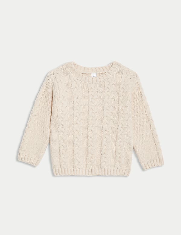 Cotton Rich Cable Knit Jumper (0-3 Yrs) - CZ