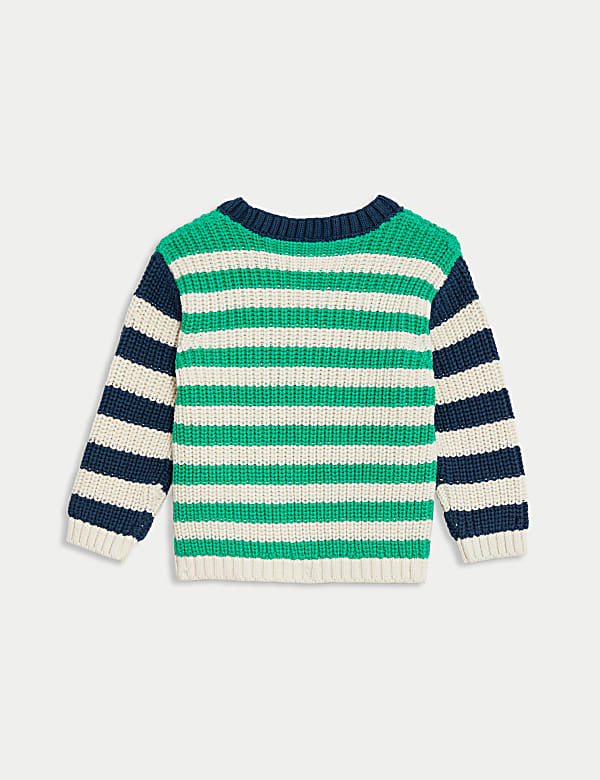 Pure Cotton Striped Jumper (0-3 Yrs) - GR