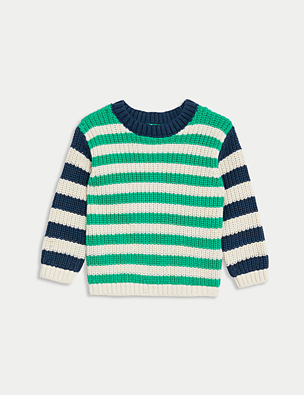 Pure Cotton Striped Jumper (0-3 Yrs) - LV