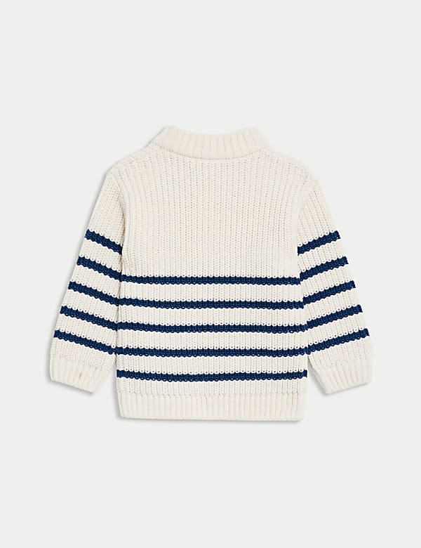 Knitted Striped Zip Jumper (0-3 Yrs)