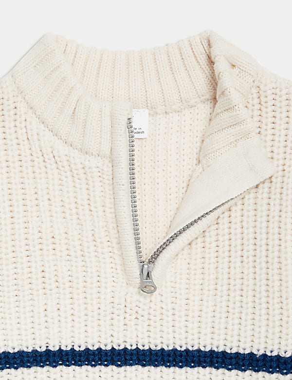 Knitted Striped Zip Jumper (0-3 Yrs)