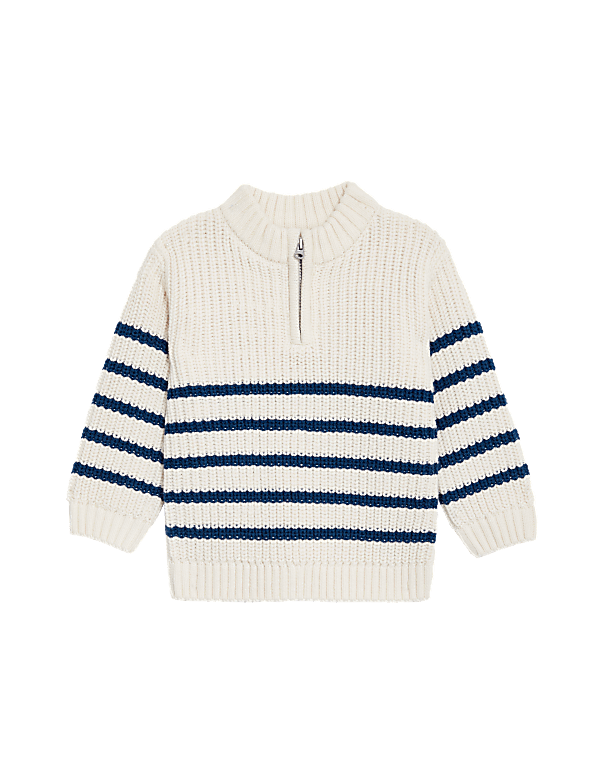 Knitted Striped Zip Jumper (0-3 Yrs)