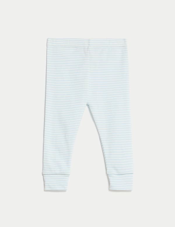 2pk Pure Cotton Striped & Plain Leggings (0-3 Yrs)