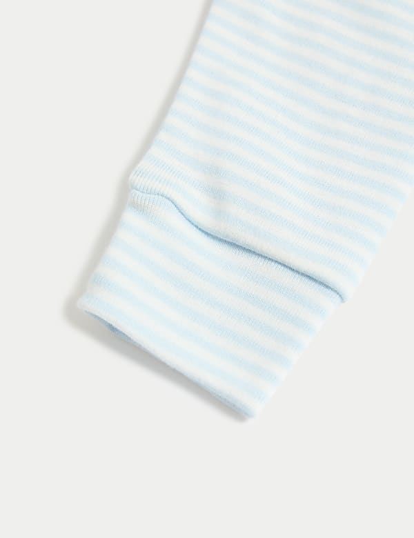 2pk Pure Cotton Striped & Plain Leggings (0-3 Yrs)