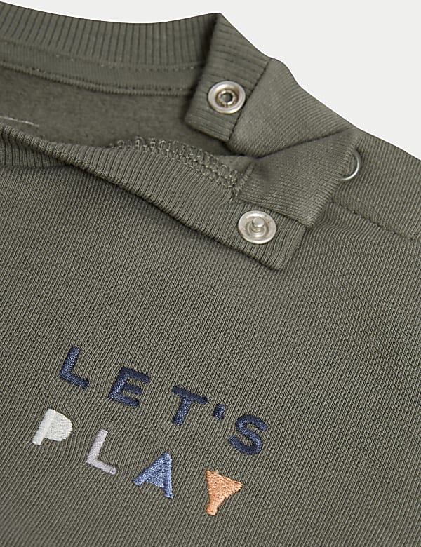 2pc Cotton Rich Let's Play Slogan Outfit (0-3 Yrs)