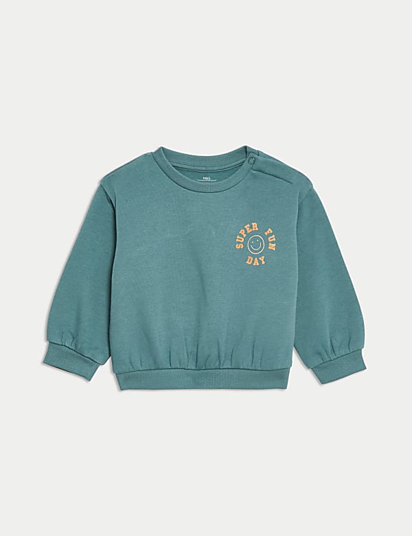 Cotton Rich Fun Day Sweatshirt (0-3 Yrs) - GR