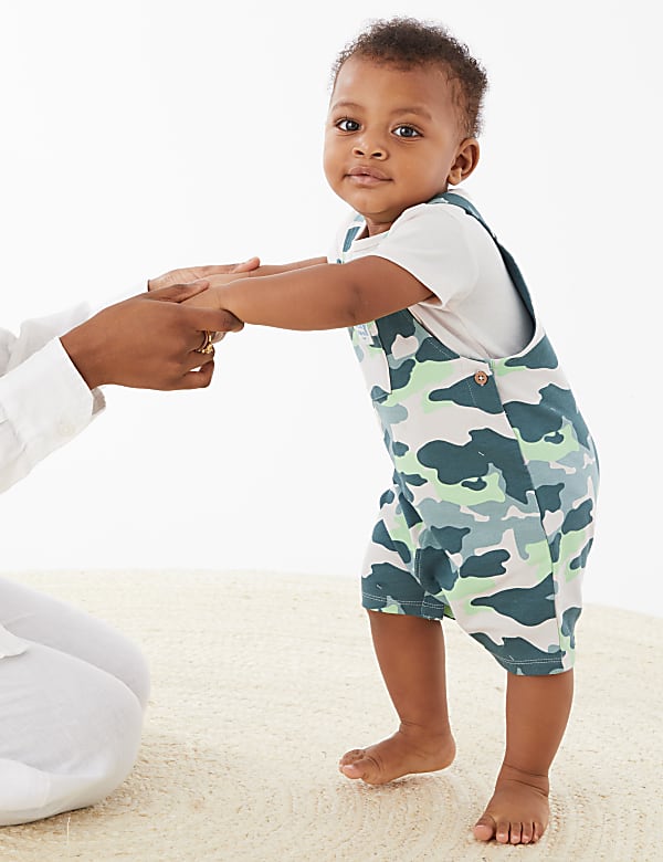 2pc Cotton Rich Camouflage Dungaree Outfit (0-3 Yrs)