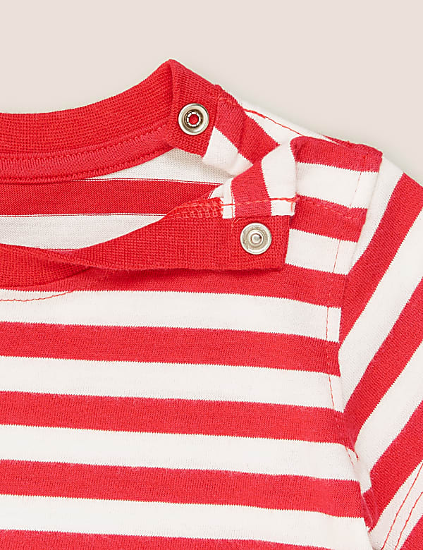 Pure Cotton Striped Car Applique T-Shirt (0-3 Yrs)
