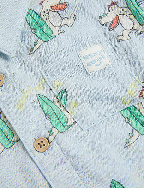 Pure Cotton Crocodile Print Shirt (0-3 Yrs)