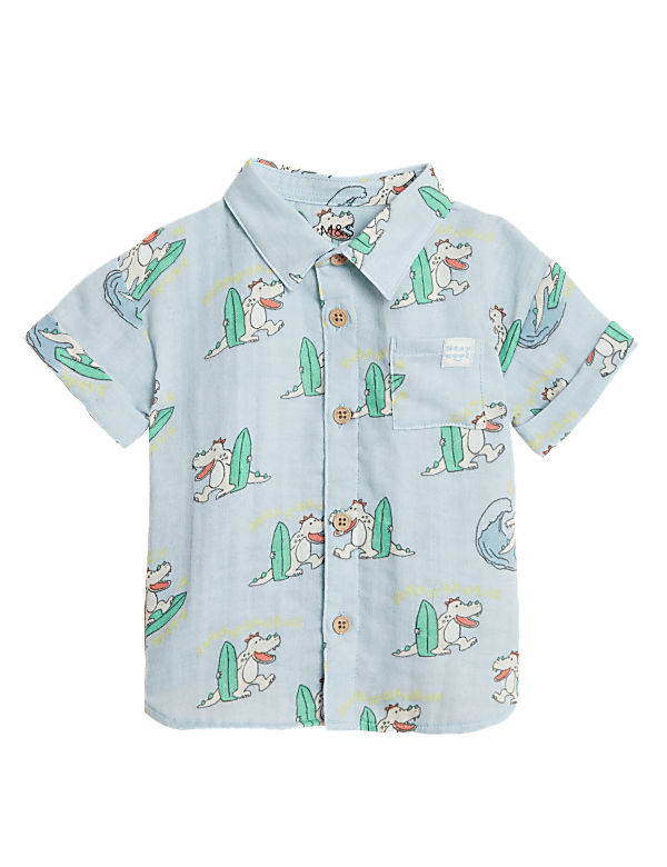 Pure Cotton Crocodile Print Shirt (0-3 Yrs)