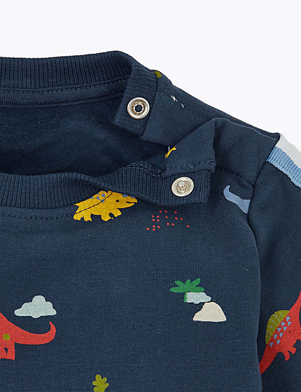 Cotton Rich Dinosaur Print Sweatshirt (0-3 Yrs)