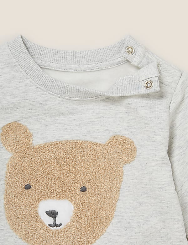 Cotton Jersey Boucle Teddy Sweater