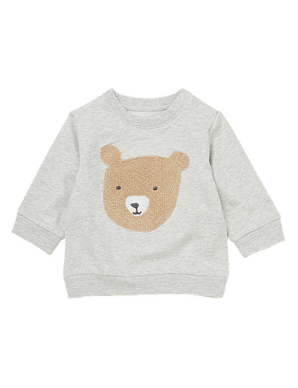 Cotton Jersey Boucle Teddy Sweater