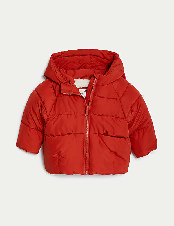 Marks and spencer red padded coat hotsell