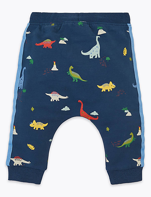 Cotton Dinosaur Print Joggers (0-3 Yrs)