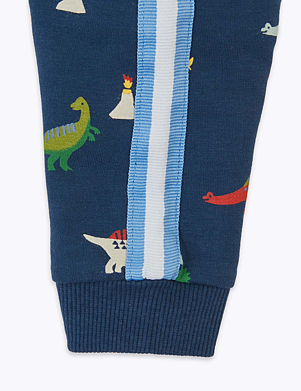 Cotton Dinosaur Print Joggers (0-3 Yrs)