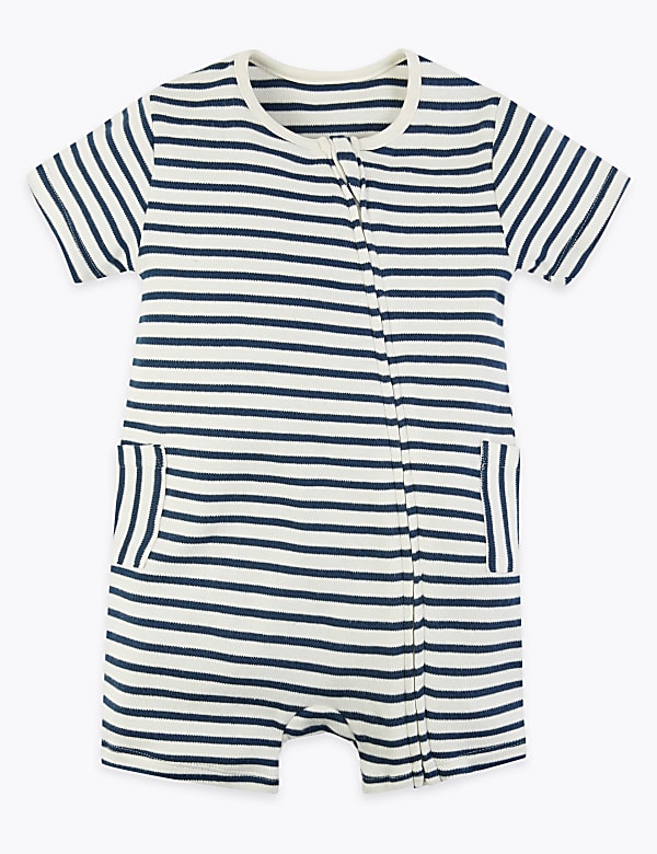 2 Pack Cotton Elephant Rompers (7lbs-12 Mths)