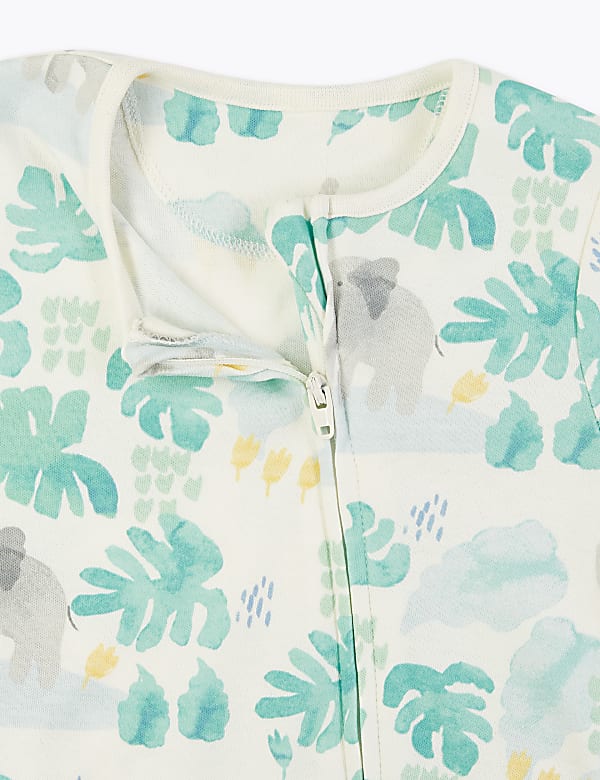 2 Pack Cotton Elephant Rompers (7lbs-12 Mths)