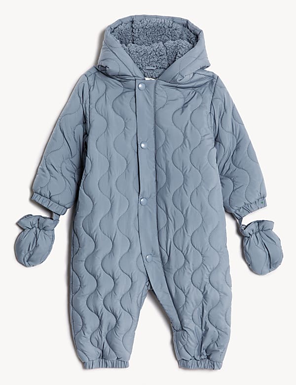 Quilted Snowsuit 0 3 Yrs CHARCOAL MIX Snowsuits M S BN
