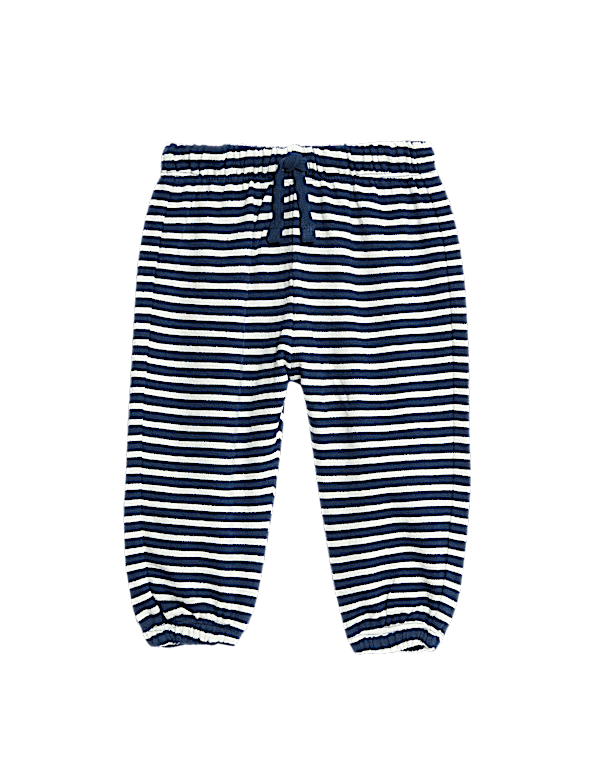 Pure Cotton Striped Joggers (0-3 Yrs)