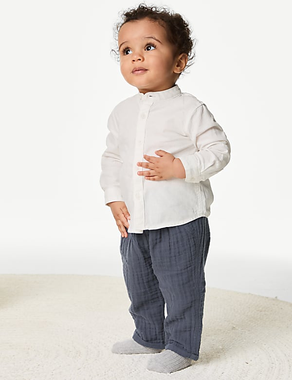Pure Cotton Trousers (0-3 Yrs) - OM