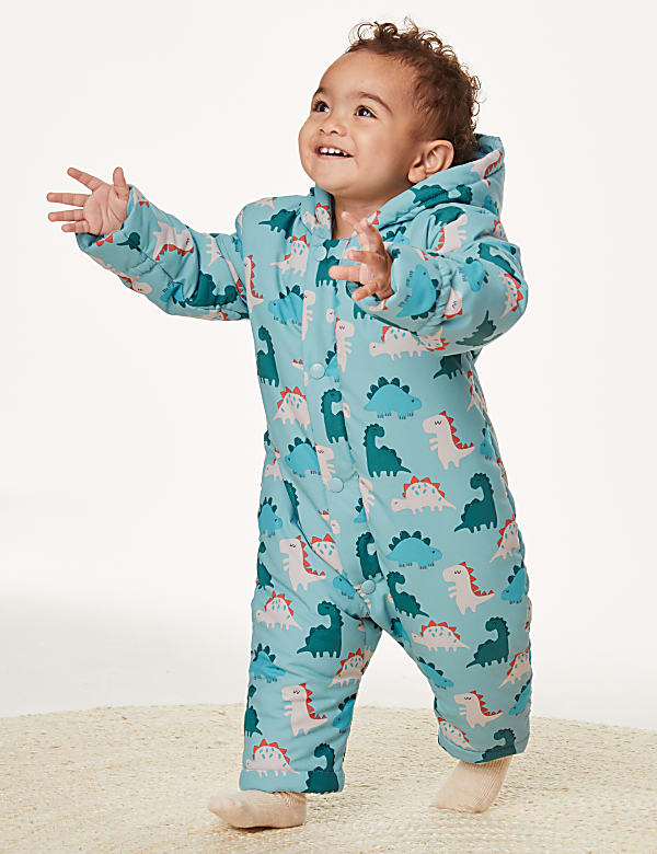 Hooded Dinosaur Print Snowsuit (0-3 Yrs) - US