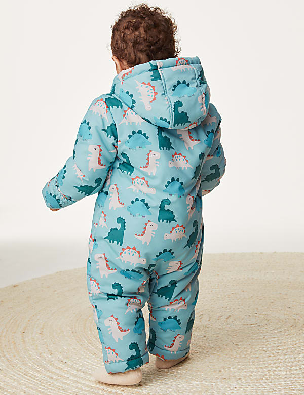 Hooded Dinosaur Print Snowsuit (0-3 Yrs) - US