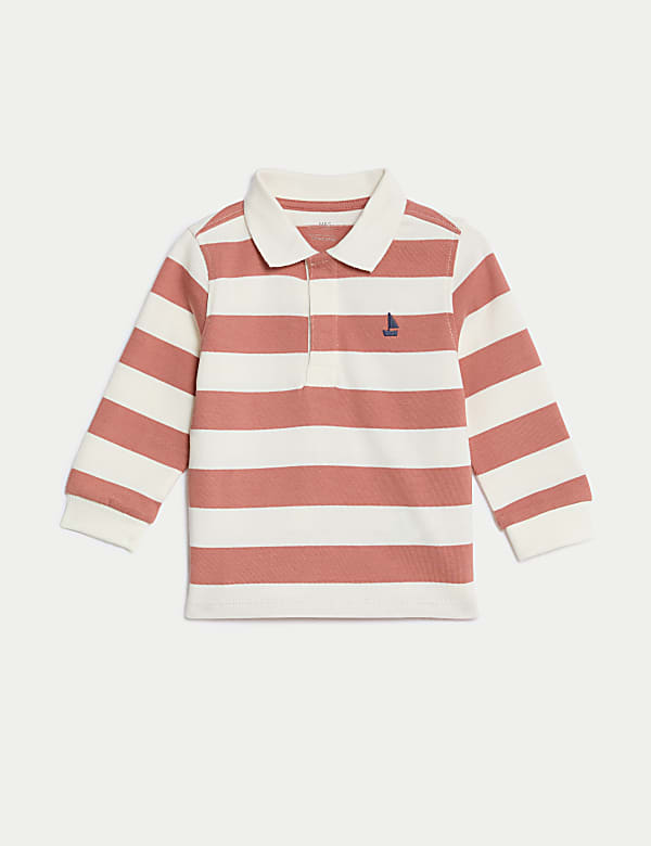 Pure Cotton Striped Rugby Shirt (0-3 Yrs)