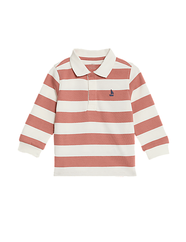 Pure Cotton Striped Rugby Shirt (0-3 Yrs)
