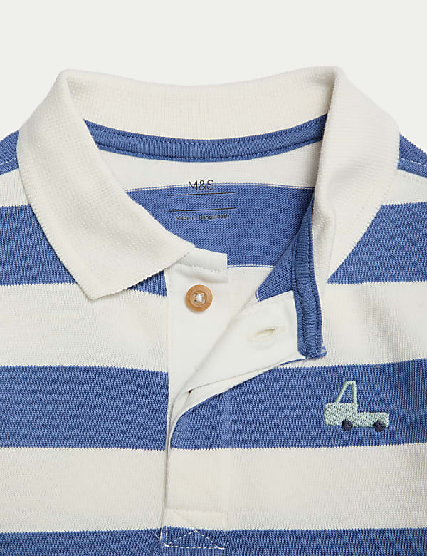 Pure Cotton Striped Rugby Shirt (0-3 Yrs)