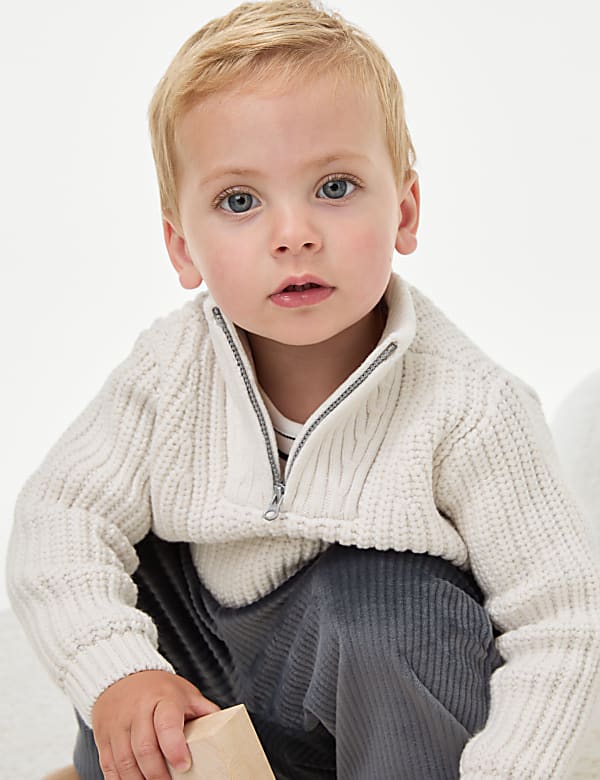 Cotton Blend Quarter Zip Jumper 0 8 Yrs