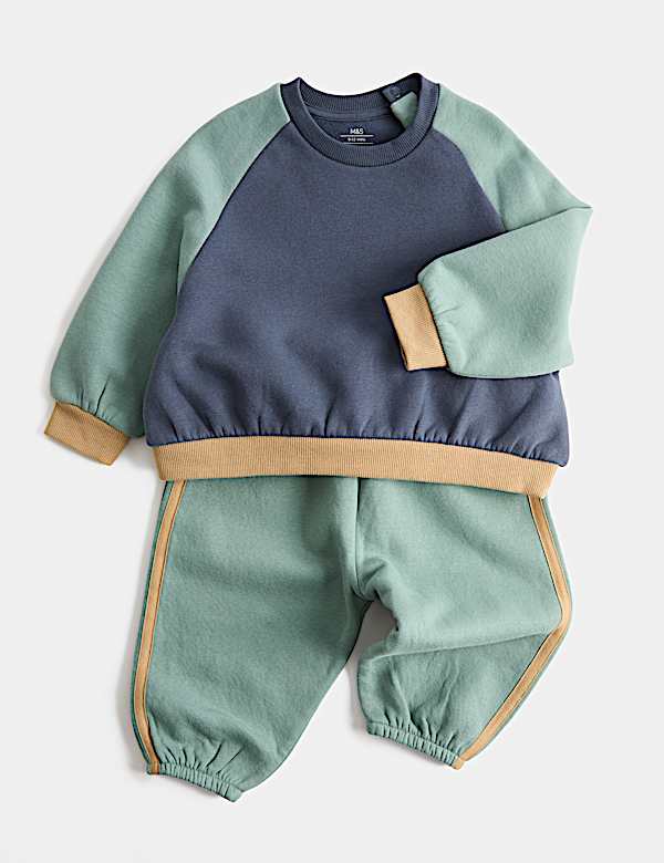 2 Piece Colour Block Sweat Outfit (0-5 Yrs)