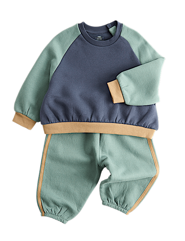 2 Piece Colour Block Sweat Outfit (0-5 Yrs)